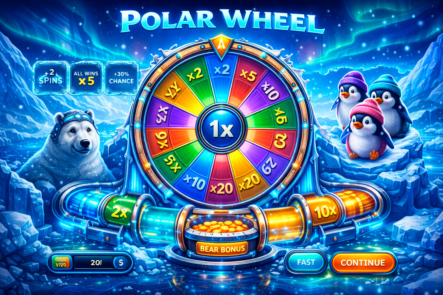 Polar Wheel -pelin kuvitus